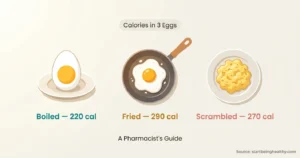 How Many Calories in 3 Eggs? Boiled, Fried & Scrambled (Pharmacist’s 2026 Guide)
